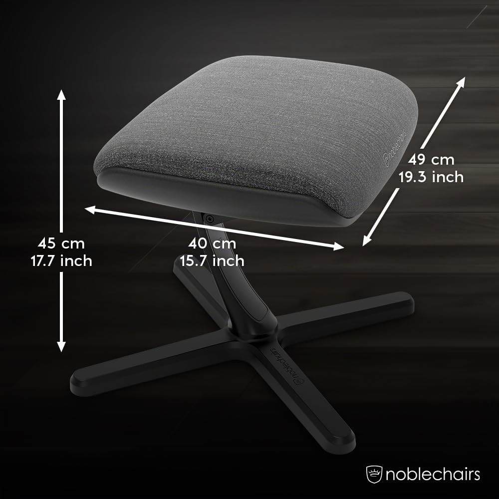 noblechairs Footrest V2.0, TX Edition, 45-Grad Neigung, Premium Materialien, Stoffbezug, Anthrazit G