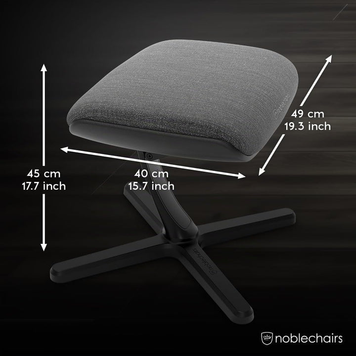 noblechairs Footrest V2.0, TX Edition, 45-Grad Neigung, Premium Materialien, Stoffbezug, Anthrazit G