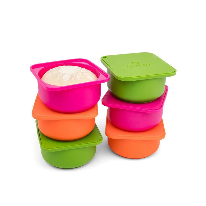 babadoh Pizza Making Accessories | Pizzateiggärbehälter mit Deckel | 6er Set | Die perfekte Pizza |