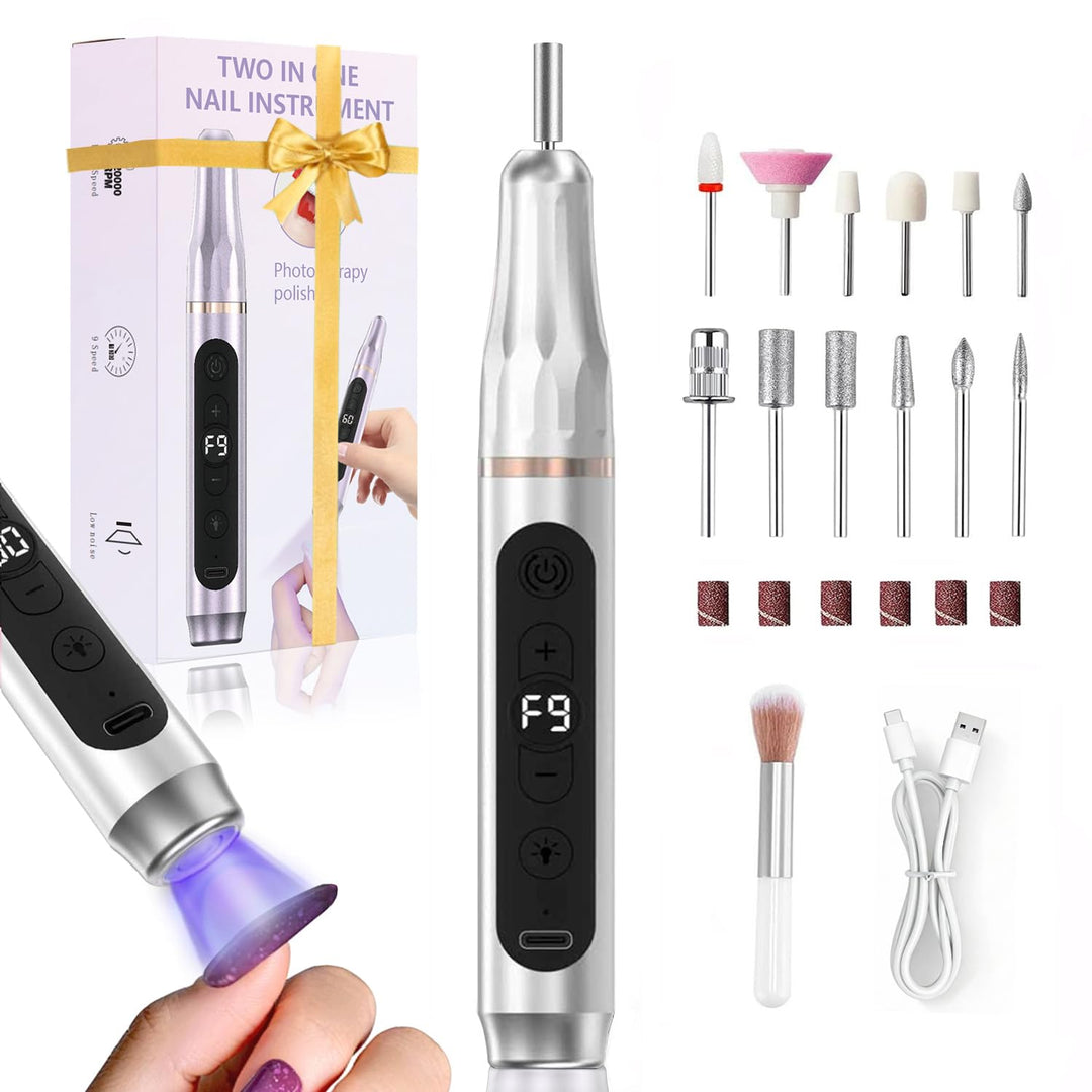 Tragbar Nagelfräser Kabellos 12 in 1 Professionell Elektrische Maniküre Pediküre set USB Wiederaufla