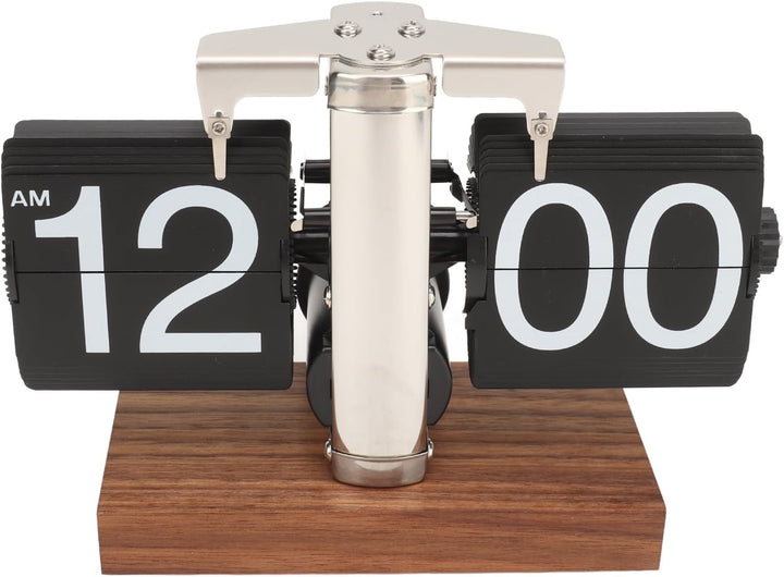 banapoy Flip-Schreibtischuhr, Retro-Vintage-Flip-Down-Uhr, Automatisch Drehende Digitalanzeige, Mech