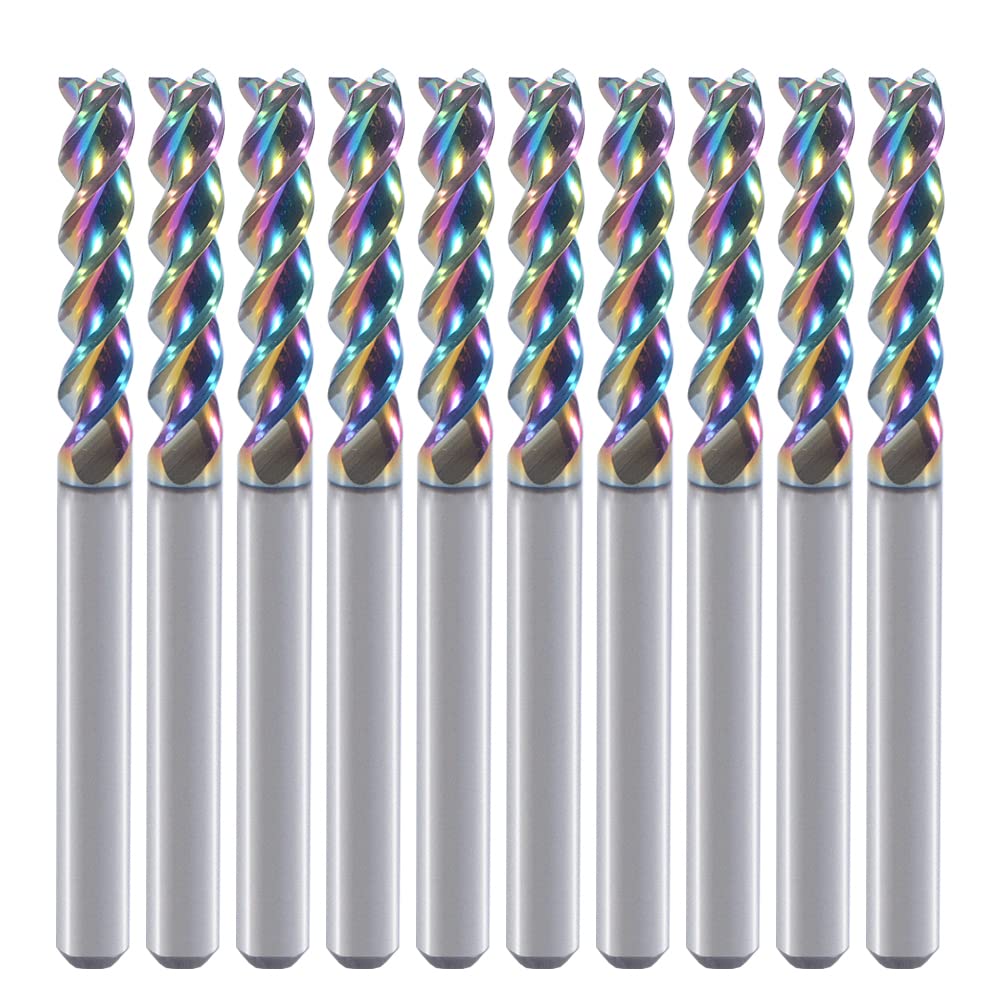 1/8" Hartmetall-quadratische Endfräser für Aluminiumkupferanwendungen, 3-Flöte, 1/8" Schneiddurchmes