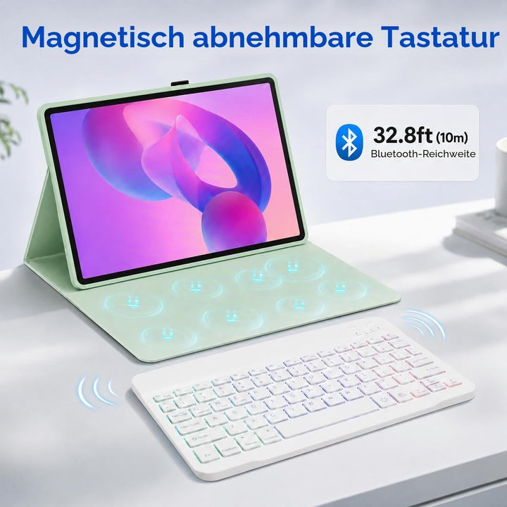 Tastatur Hülle für Lenovo Tab M10 Plus 3rd Gen 10.6" 2022 (TB125FU /TB128FU /TB128XU), QWERTZ Deutsc