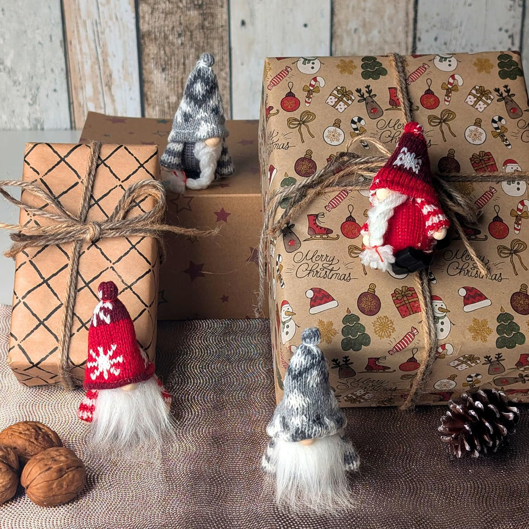 com-four® 12x Premium Weihnachtsbaum-Anhänger Wichtel - Christbaumschmuck - Wichtelfiguren-Geschenka