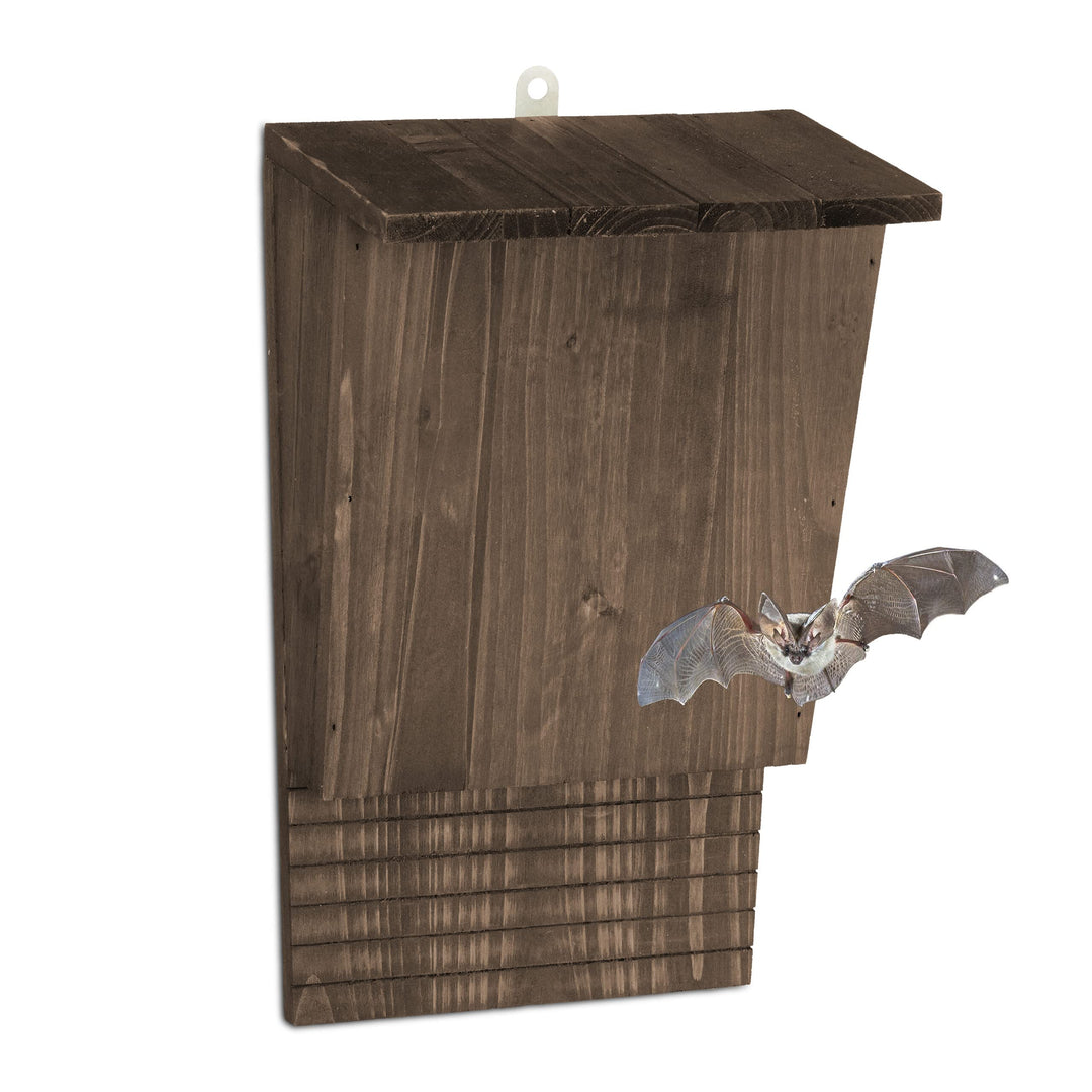 Relaxdays Fledermauskasten, grosser Unterschlupf für Fledermäuse, HxBxT: 37 x 22 x 12,5 cm, Flederma