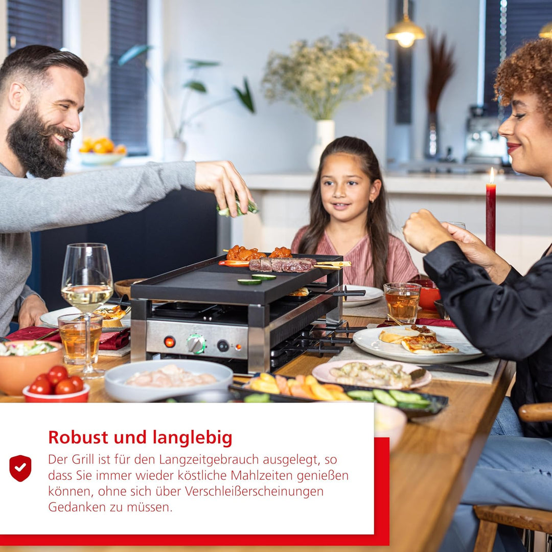 Solis Tischgrill 5 in 1 Table Grill 791 - Raclette + Grill + Wok + Pizza Grill + Crêpes - Raclette f