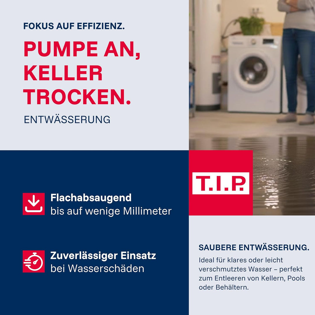 T.I.P. SaltOne 1600 I-PX DUO Salzwasser-Tauchpumpe (bis 16.000 l/h Fördermenge, Förderhöhe max. / Dr