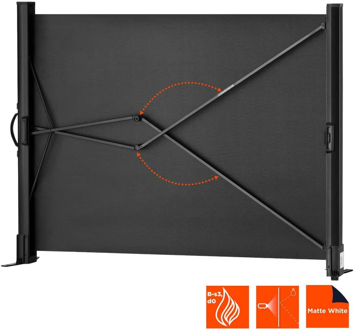 celexon Mobil Professional Tisch-Leinwand 40" | 81x61 cm 4:3 | kleine Full-HD, 4K Leinwand mit Trans