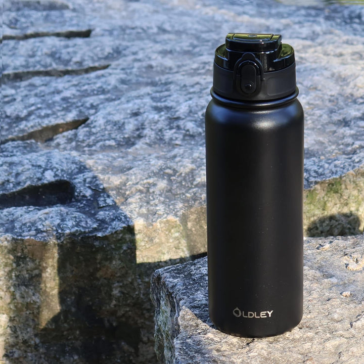 OLDLEY 600ml/20oz Edelstahl-Wasserflasche, Doppelwandige Vakuumflasche, Hält Getränke Heiss und Kalt