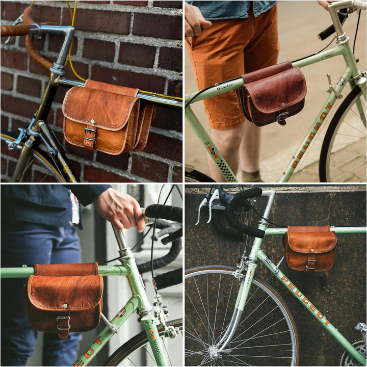 Gusti Rahmentasche Leder - Sabine S. Gepäckträger Tasche Doppelpacktasche Fahrradtasche Ledertasche