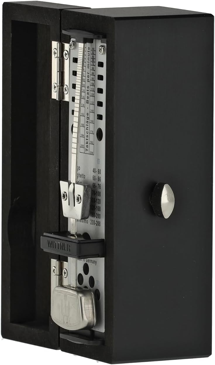 Wittner Metronom 880260 Holzgehäuse ohne Glocke Taktell Super Mini schwarz matt, schwarz matt