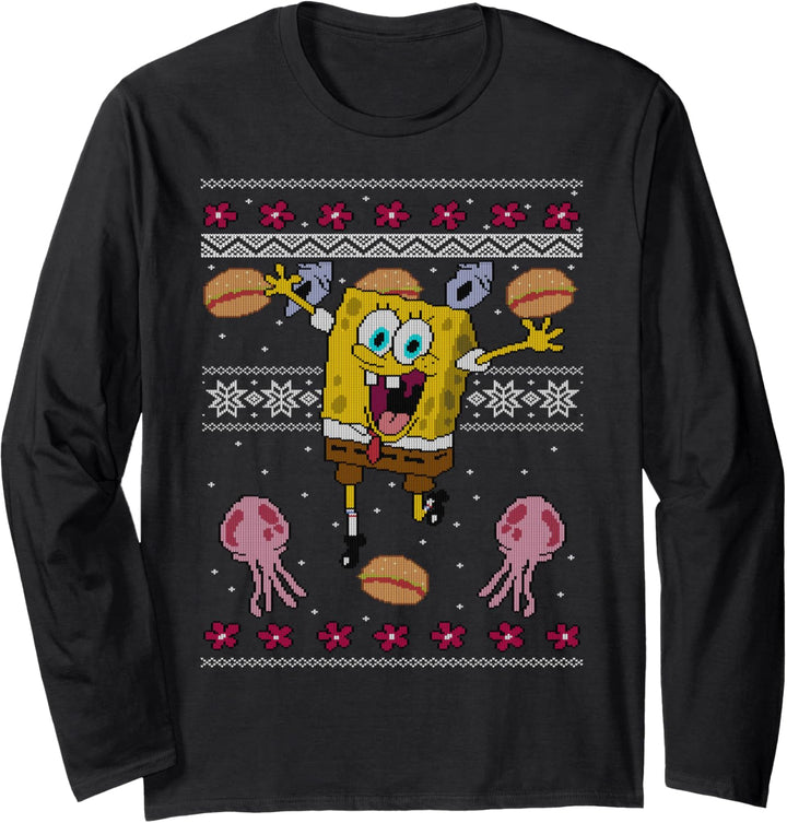 SpongeBob SquarePants Christmas Ugly Sweater Jellyfish Langarmshirt