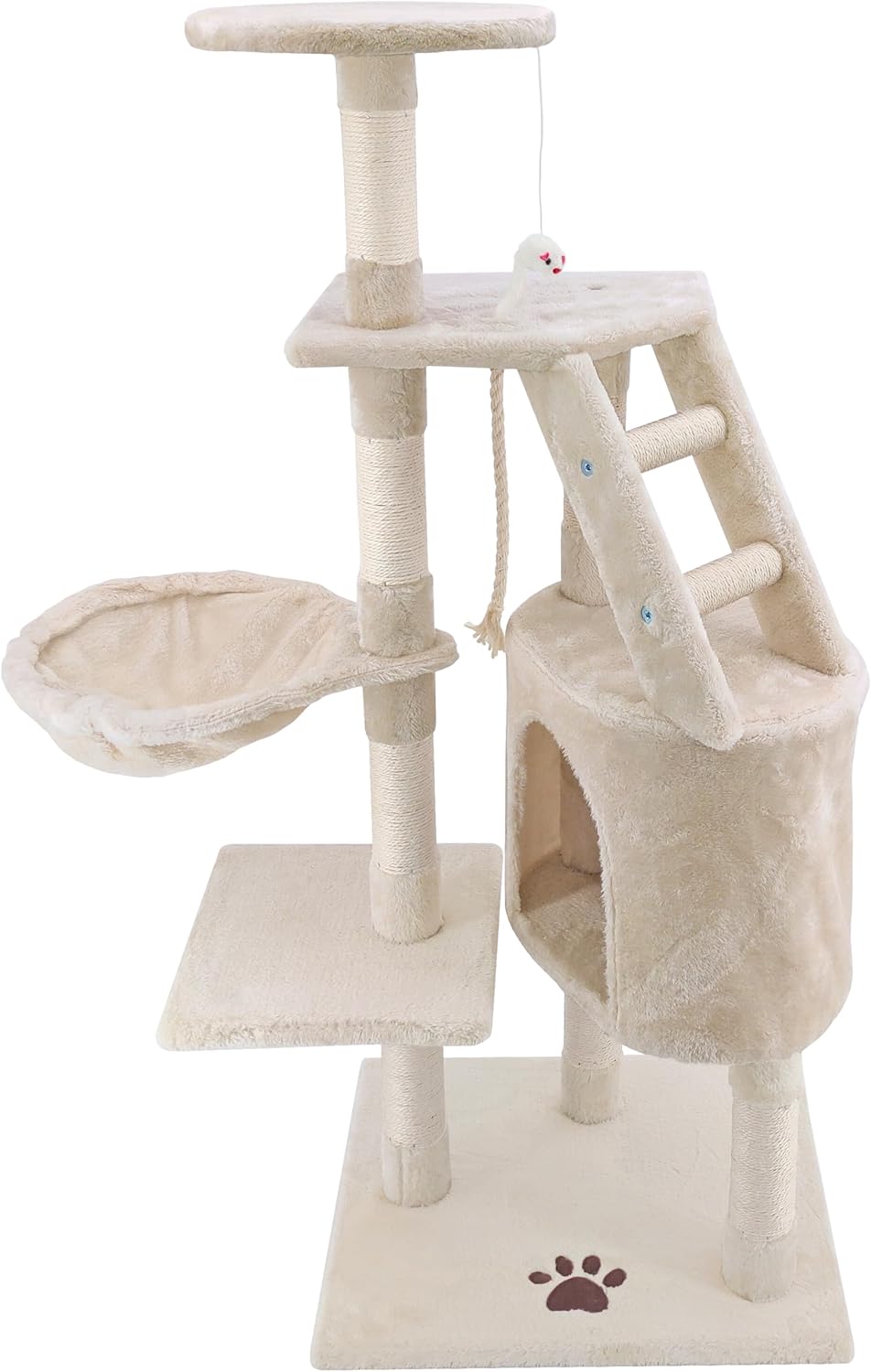 Beltom® KRATZBAUM KATZENKRATZBAUM KLETTERBAUM KATZENBAUM SPIELBAUM Park Spiele H. 120 cm - Beige, Be