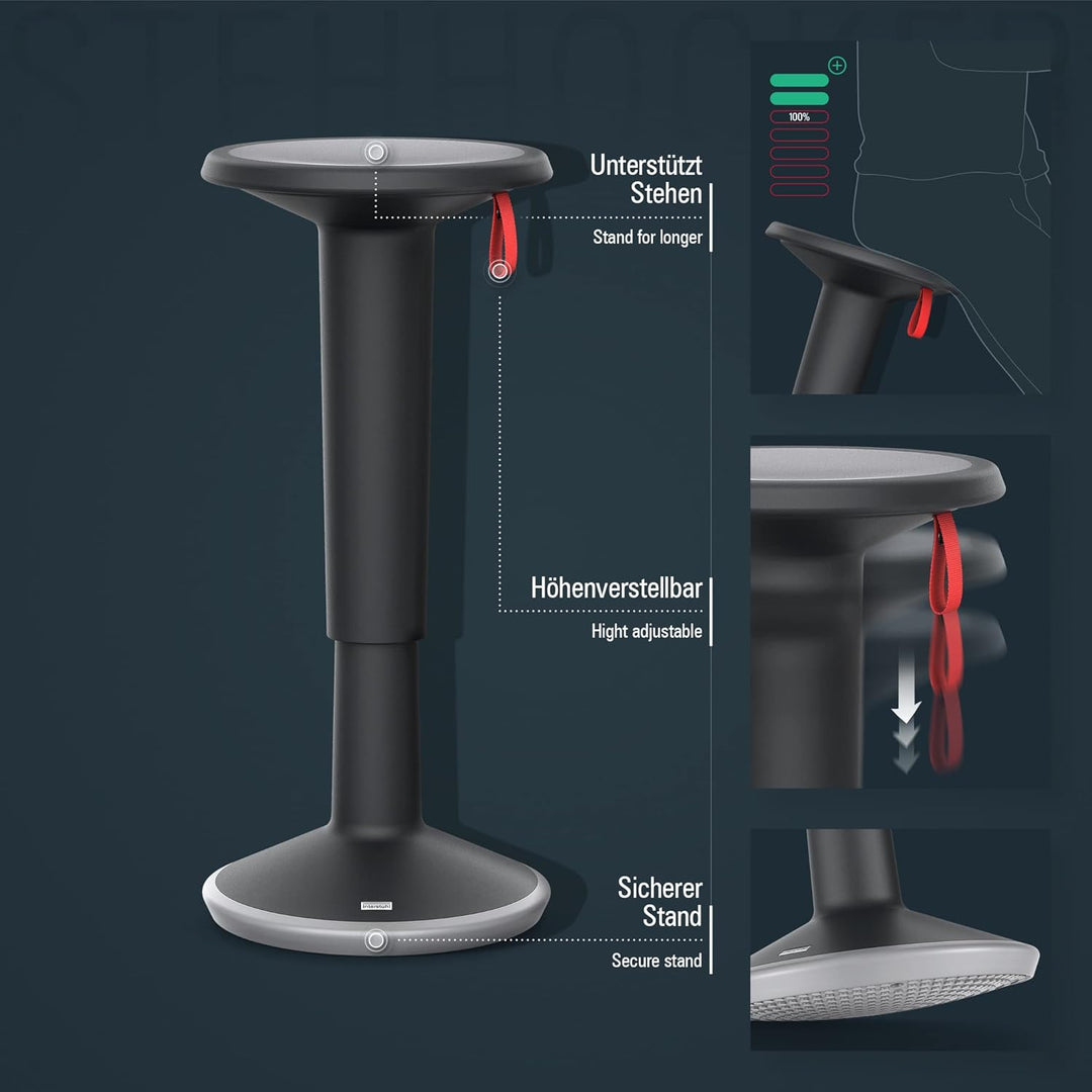 Interstuhl UP Stehhocker - ergonomischer Stehhocker - höhenverstellbar - Hocker mit rutschhemmender