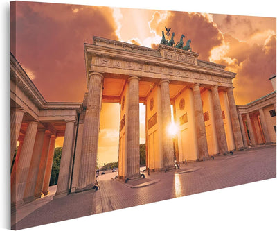 islandburner Bild auf Leinwand Berlin Brandenburger Tor Sonnenuntergang Bilder Wandbilder Poster Lei