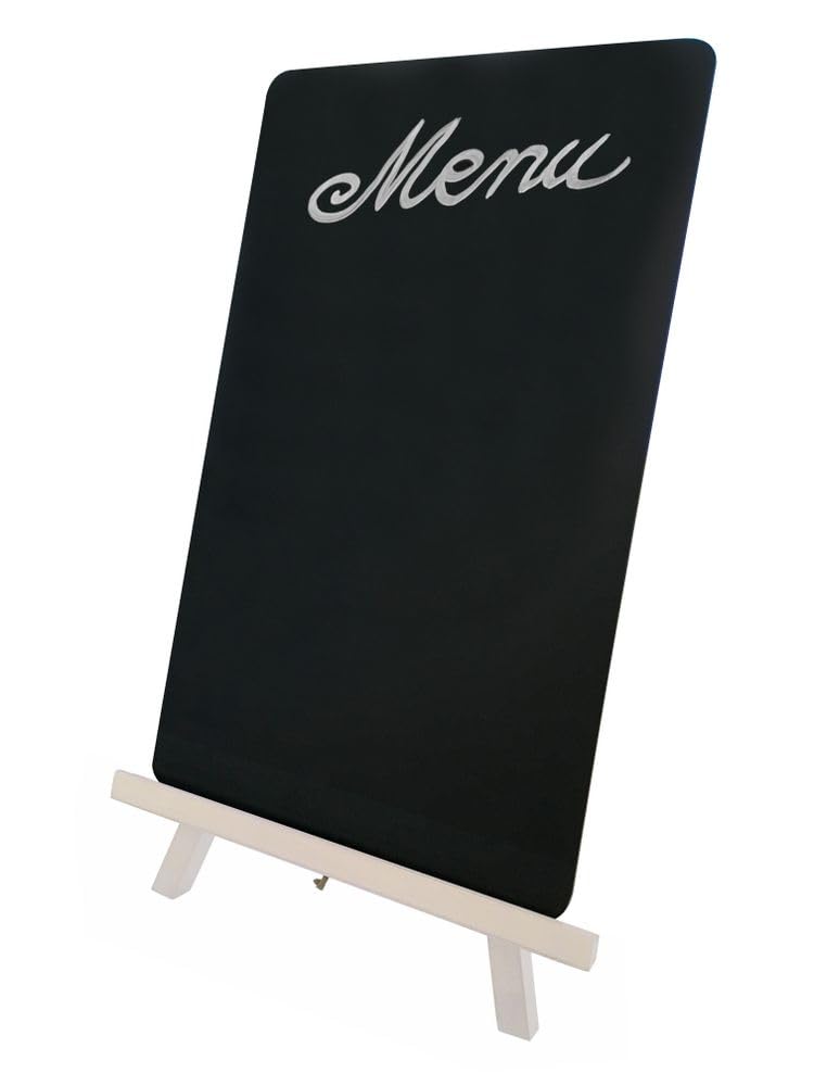 HENDI Kreidetafel mit Staffelei, mit Holzsstaffelei, Plakatständer, 220x210x(H)360mm, Schwarz