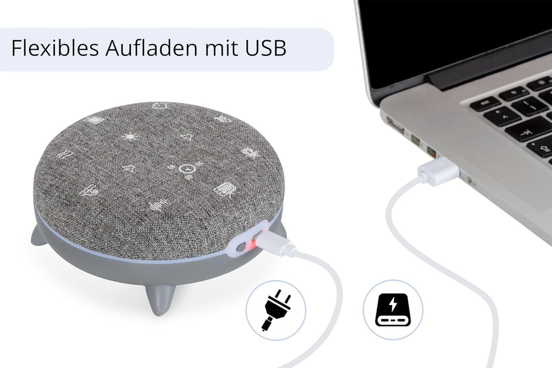 ZB-7 Zen Box Soundmaschine Bluetooth Lautsprecher mit Licht – White Noise Machine als Einschlafhilfe