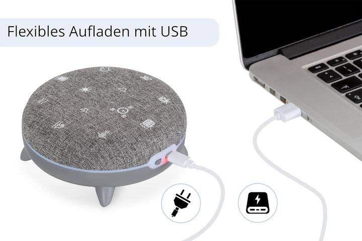 ZB-7 Zen Box Soundmaschine Bluetooth Lautsprecher mit Licht – White Noise Machine als Einschlafhilfe