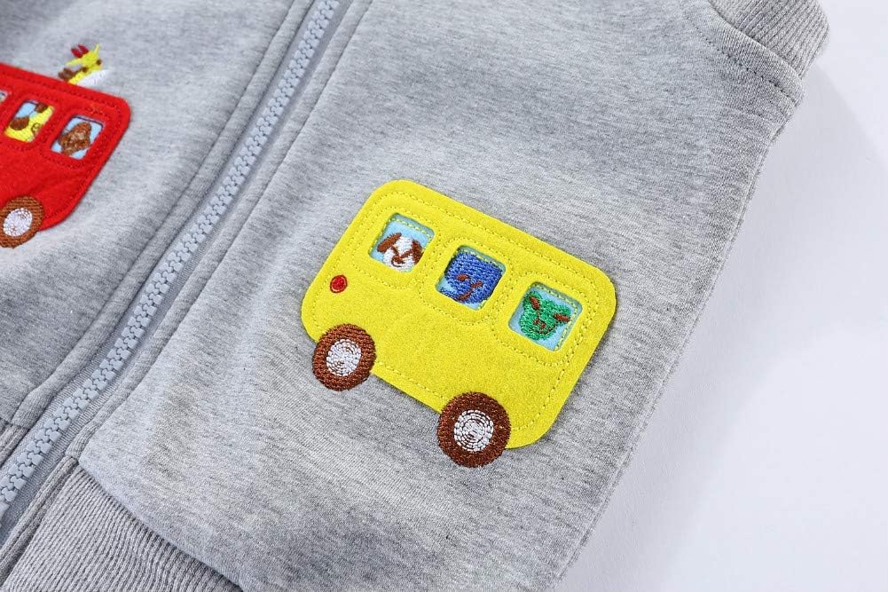 Mud Kingdom Jungen Mädchen Westen Fleece Lined Zip Up Cartoon Schulbus 2 Jahre Blau, 2 Jahre Blau