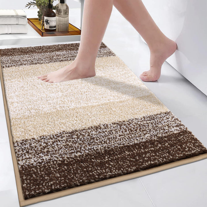 Enyhom Super Weich Badematten Kaffee Mikrofaser Hochflor Badezimmerteppich rutschfeste Maschinenwasc