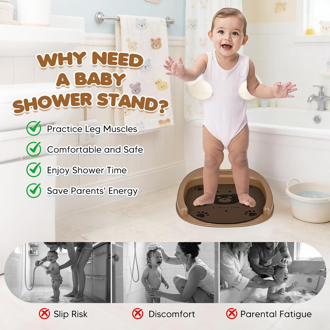 Baby Dusche Ständer Höhenverstellbar, Duschhilfe für Kinder 6-36 Monate | BPA-freier Baby Badestände