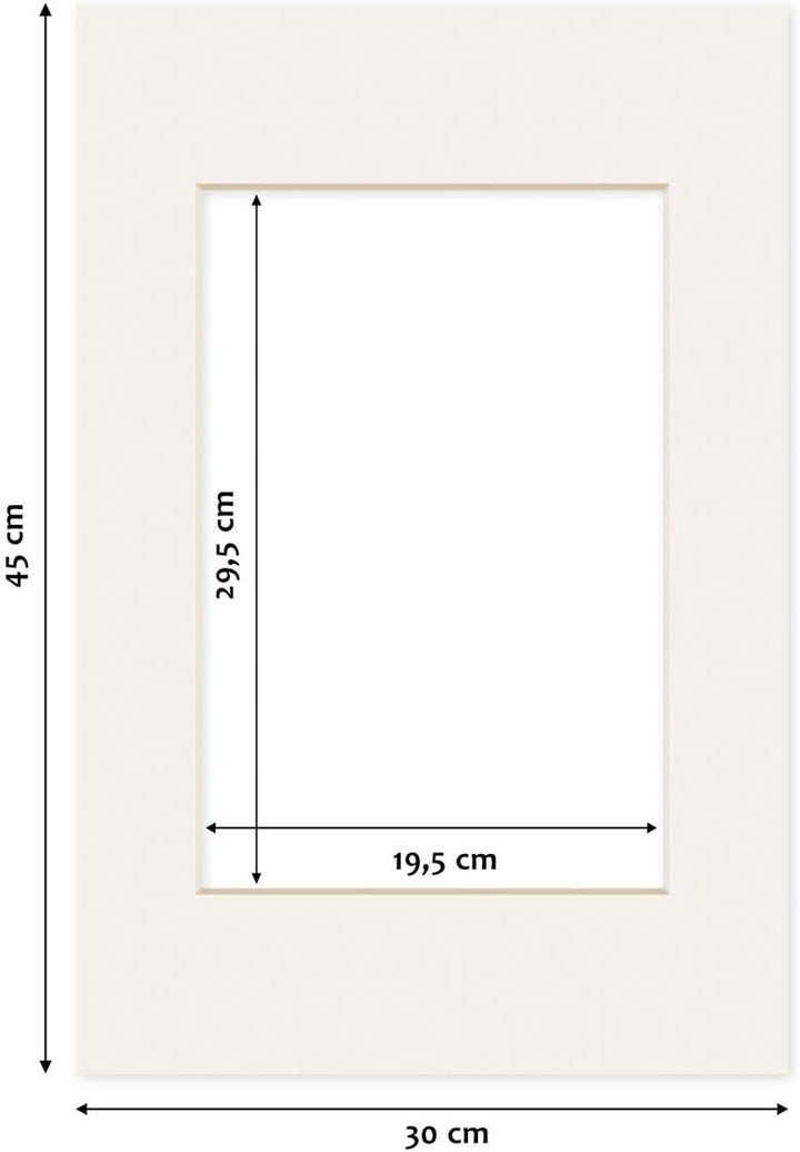 PHOTOLINI Passepartout Karton, 1,5 mm, säurefrei, alterungsbeständig, Schrägschnitt - Präsentation &