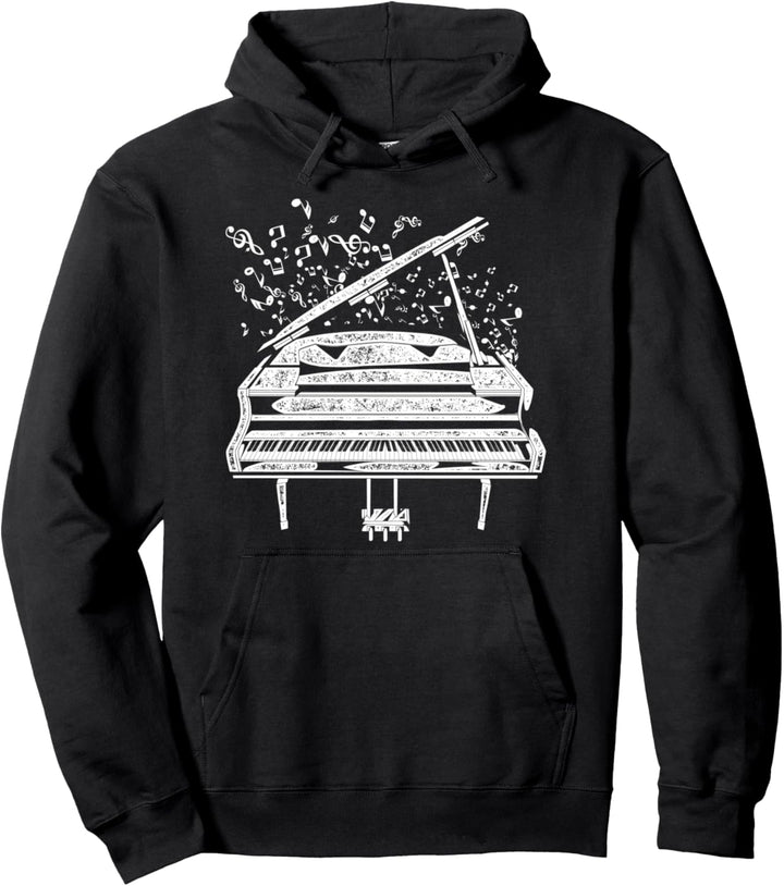 Piano Musik Notenschlüssel Geschenk Pianist Klavier Pullover Hoodie
