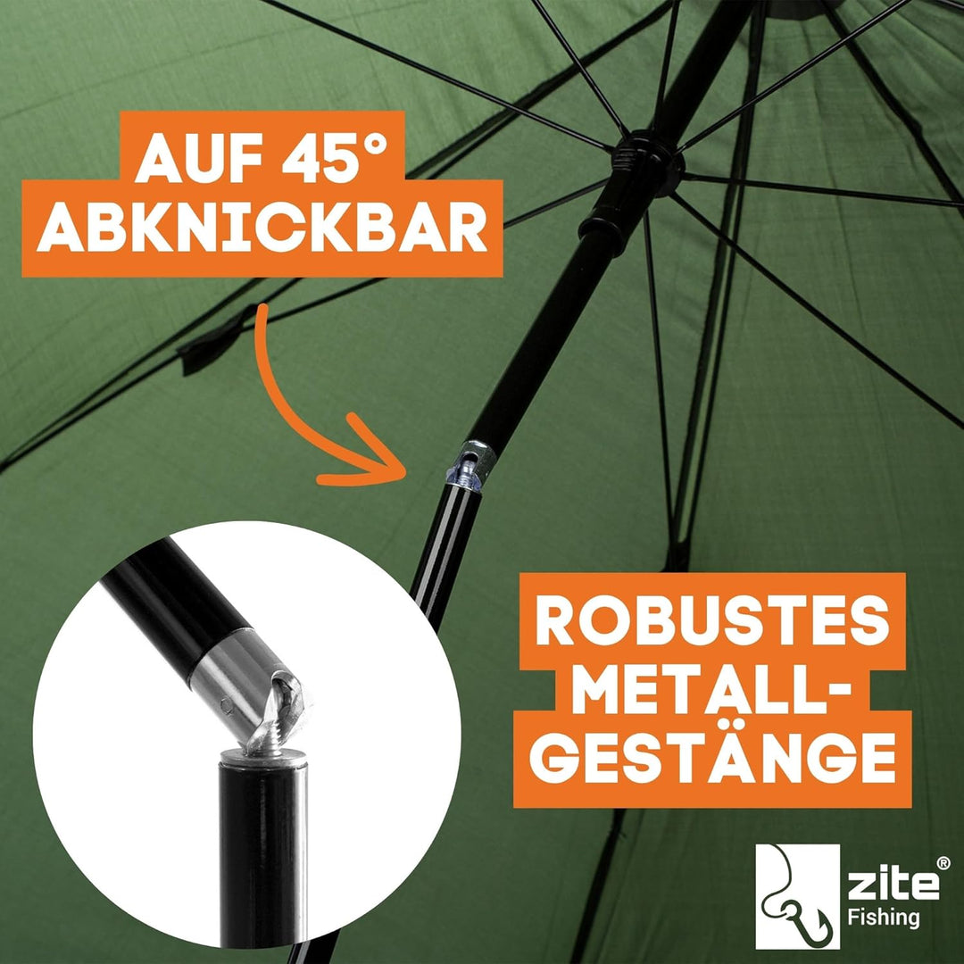 Zite Fishing Schirmzelt Geschlossen 250cm – Angelschirm Zelt Wasserabweisend Beschichtet – Karpfen A