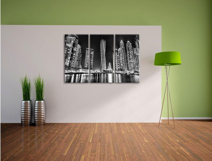 Pixxprint Dubai Burj al Arab als Leinwandbild | Grösse: 3 Teilig (120x80) | Wandbild| Kunstdruck | f