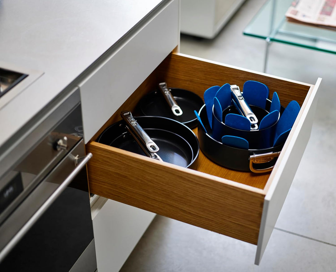 Joseph Joseph Space 3-tlg. Stieltopf-Set, Platzsparend, stapelbar, Klappgriffe, Keramik-Beschichtung