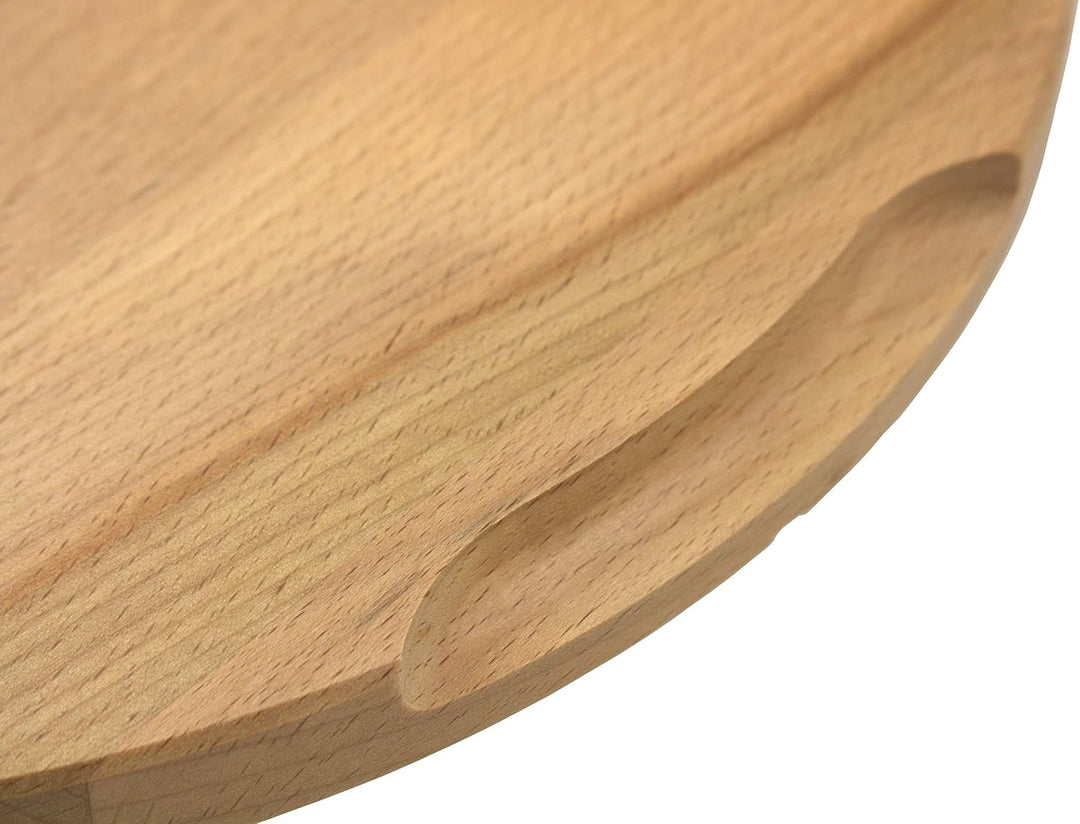 EFO Pizzateller Holz 35 cm | Pizzabrett gross aus langlebigem Buchenholz | Schneidebrett mit 8-fache
