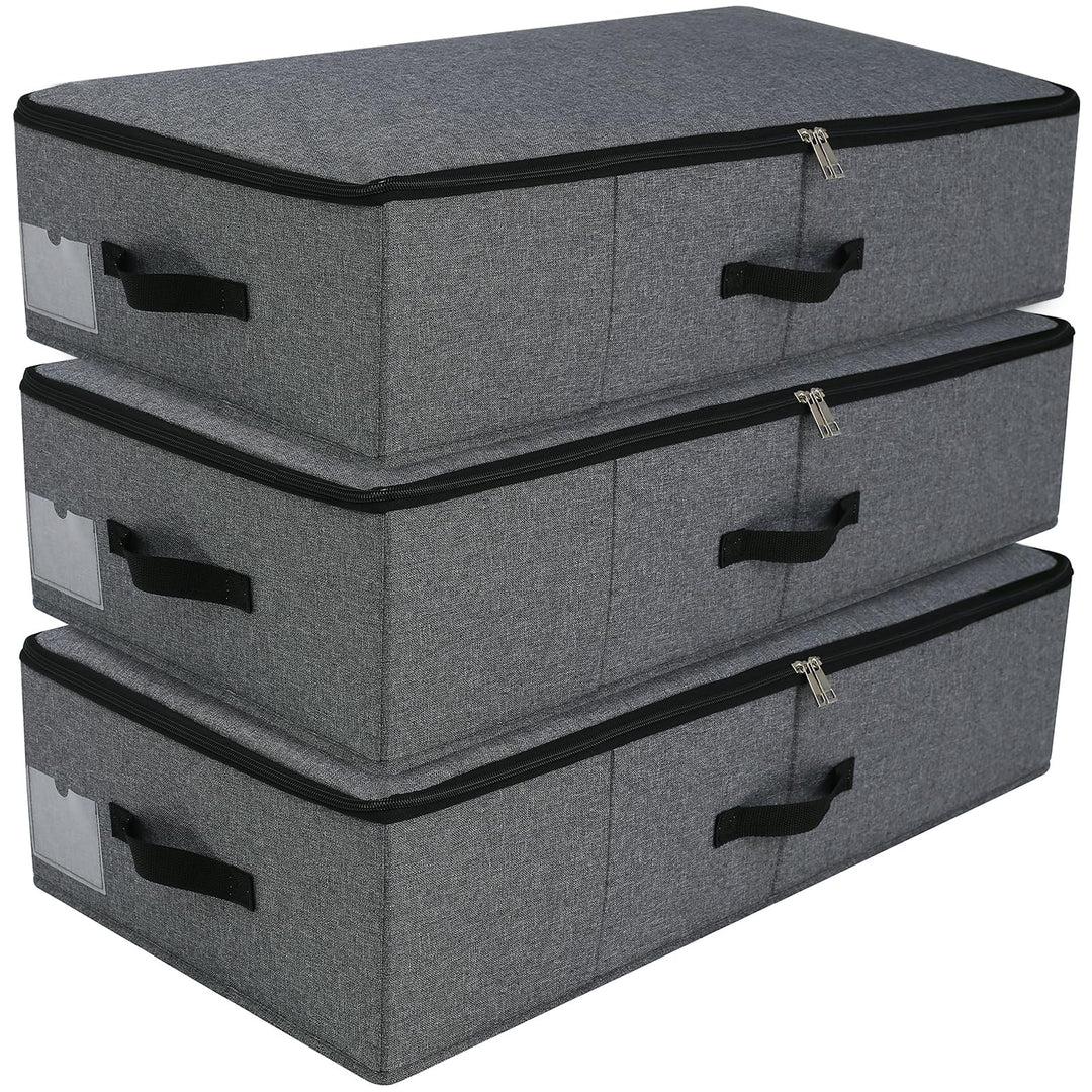 iwill CREATE PRO 3 Stück Unterbettkommode, Unterbett Aufbewahrungsbox mit deckel mit strapazierfähig