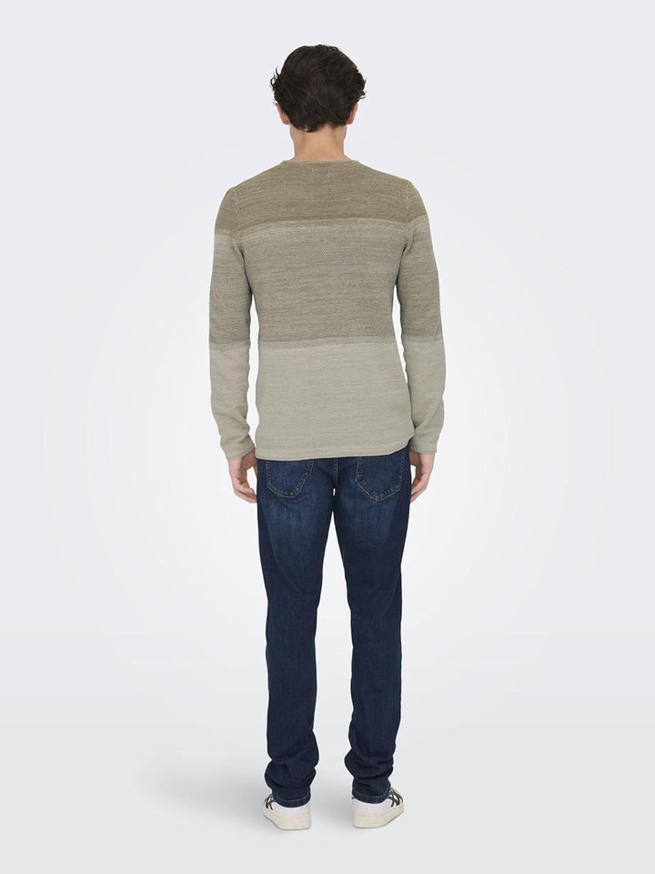 ONLY & SONS Herren Pullover ONSPANTER S M L XL XXL Schwarz Grau Blau Baumwolle S Chinchilla/Detail:g