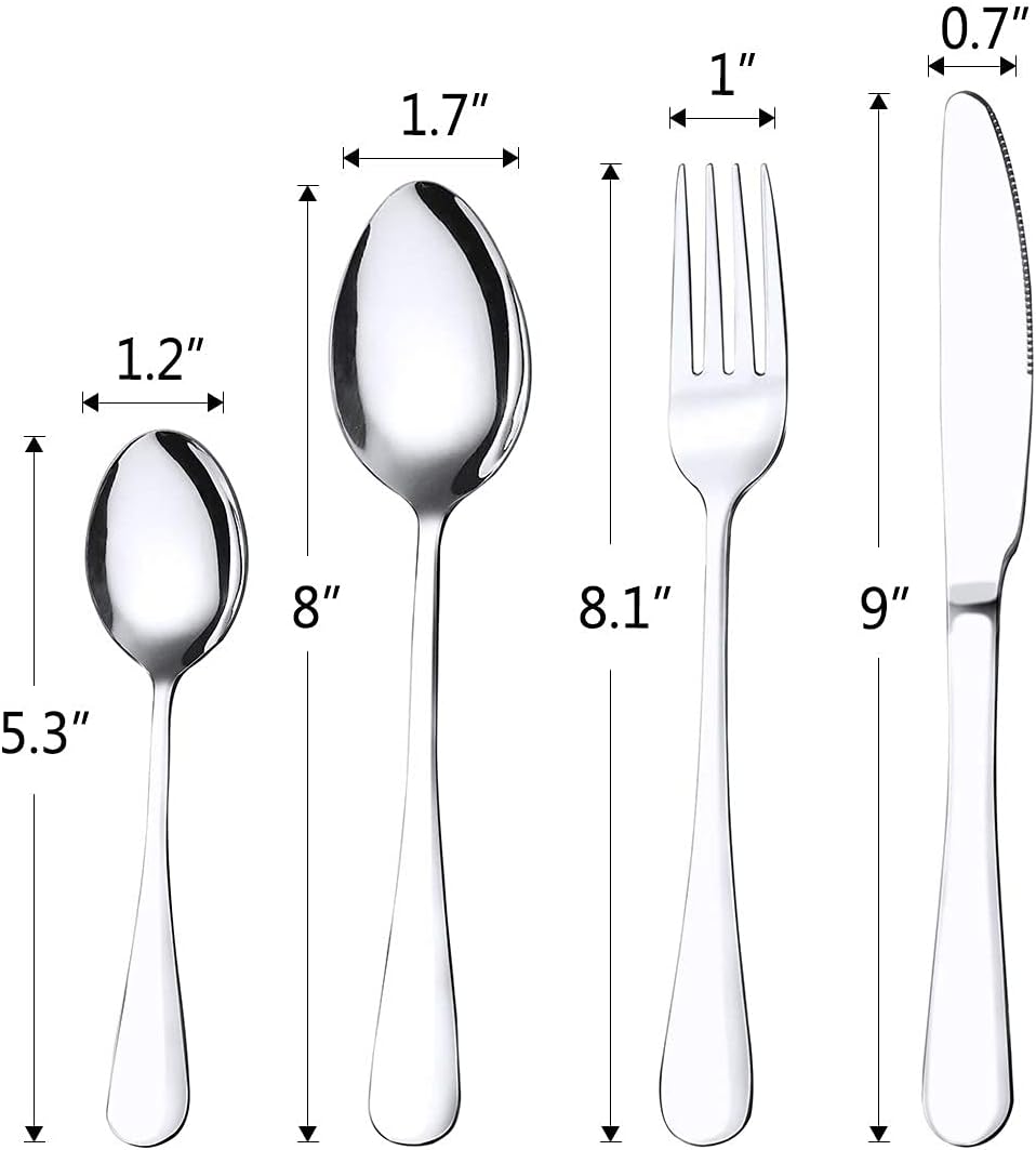 16-teilig Besteck Set Edelstahl Cutlery Inklusive Löffel Messer und Gabeln Besteckset Service für 4,