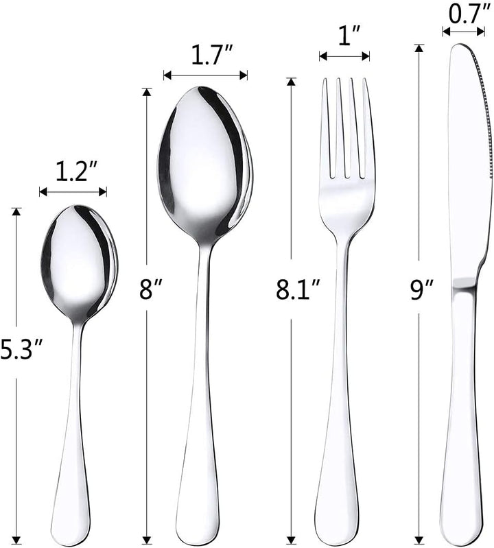 16-teilig Besteck Set Edelstahl Cutlery Inklusive Löffel Messer und Gabeln Besteckset Service für 4,