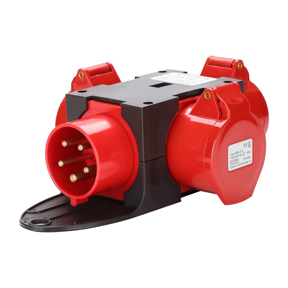 Sonnewelt Adapter Stromverteiler 3 x CEE 400V/16A 5 Polig CEE-Steckdose IP44 Spritzwassergeschützt M