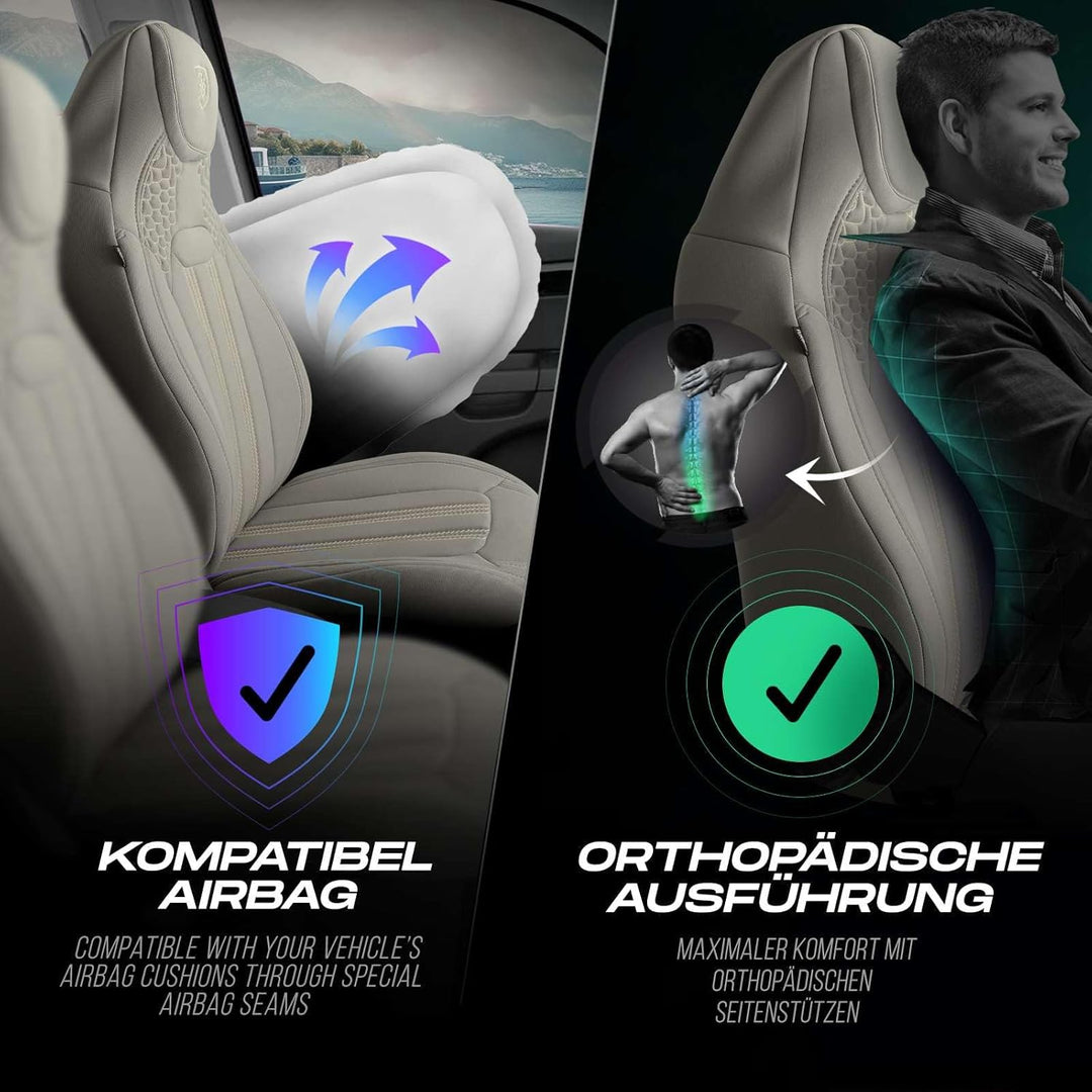 Wohnmobil Sitzbezüge kompatibel mit FIAT Ducato, Citroën Jumper, Peugeot Boxer - Schonbezüge Set aus