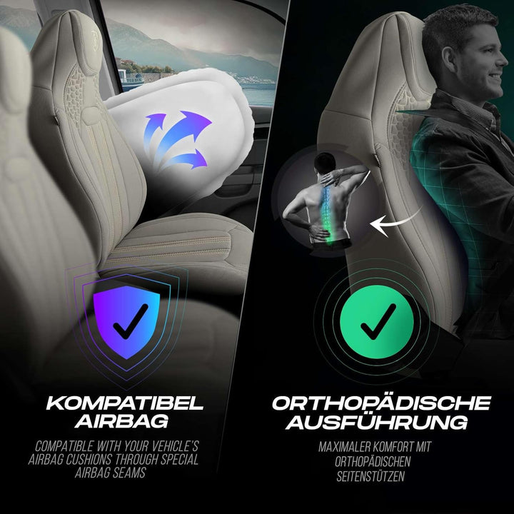 Wohnmobil Sitzbezüge kompatibel mit FIAT Ducato, Citroën Jumper, Peugeot Boxer - Schonbezüge Set aus