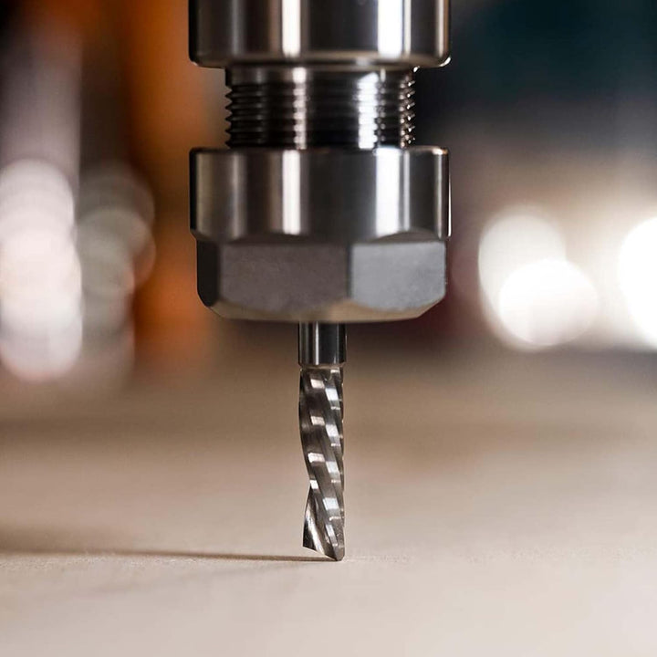 SpeTool 5 Stück Alu Fräser 4 mm (1/6") Schaft CNC Holz VHM 15mm Schnittlänge Schaftfräser für Alumin