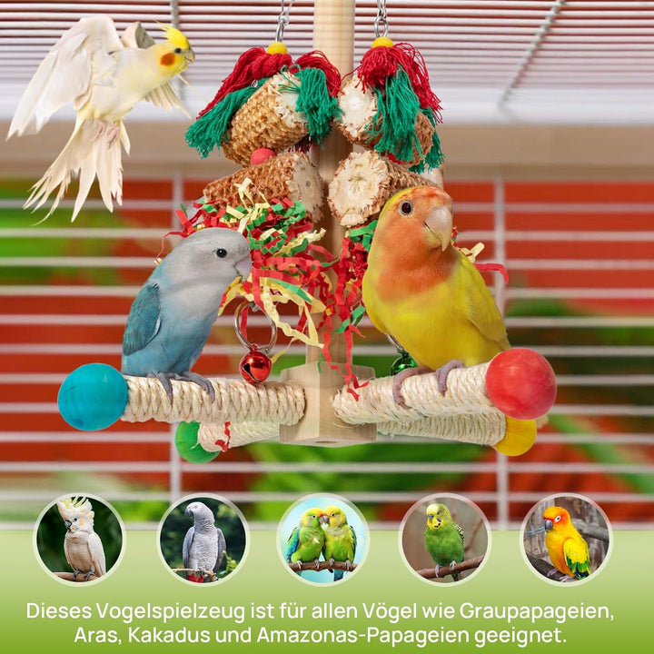 Wellensittich Spielzeug, Vogelspielzeug Für Vögel,Natürliches Maiskolben,Papagei Kauspielzeug Buntes