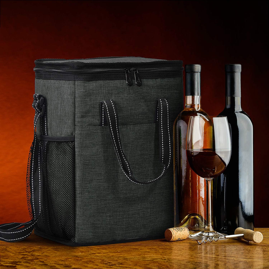 Kato Tirrinia Kühltasche Klein- Flaschenträger für Wein &amp; Bier, gepolsterte weinkühltasche mit isoli
