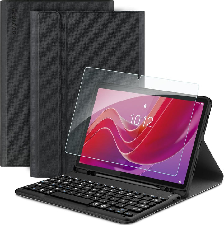 EasyAcc Tastatur Hülle Kompatibel mit Lenovo Tab M11 TB330 2024 mit Schutzfolie, [QWERTZ Deutsches],