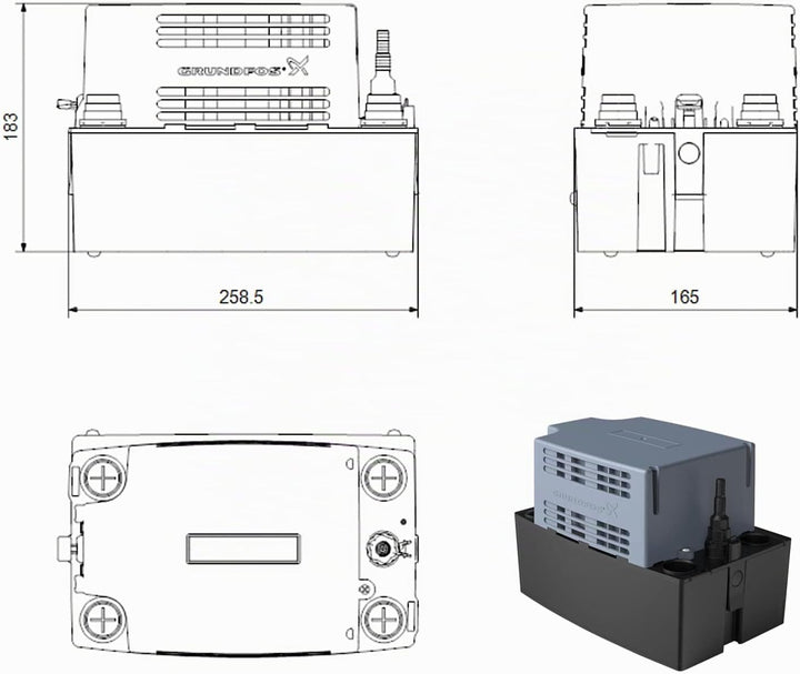 Grundfos conlift – Pumpe Evakuierung Kondensat conlift1-ls
