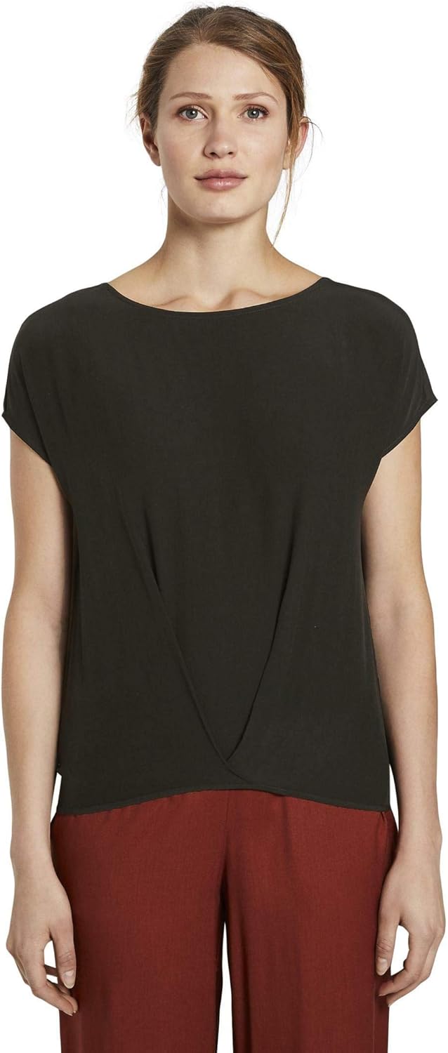 TOM TAILOR Damen Bluse 34 14482 - Deep Black, 34 14482 - Deep Black