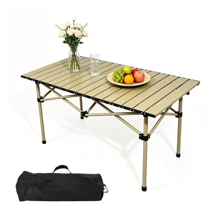 Campingtisch faltbar Klapptisch 95x56x50cm, Aufrollbare Tischplatte mit Aufbewahrungstasche, Camping