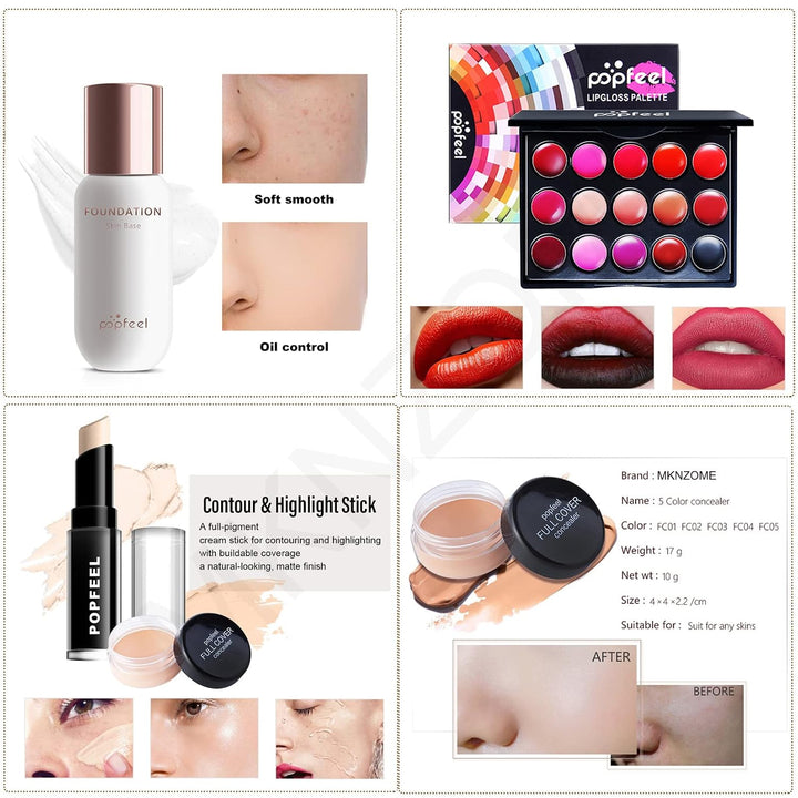 Professionelles Make-up Sets, MKNZOME 36st Schminkkoffer Schminke Set Damen Schminkset Makeup Palett