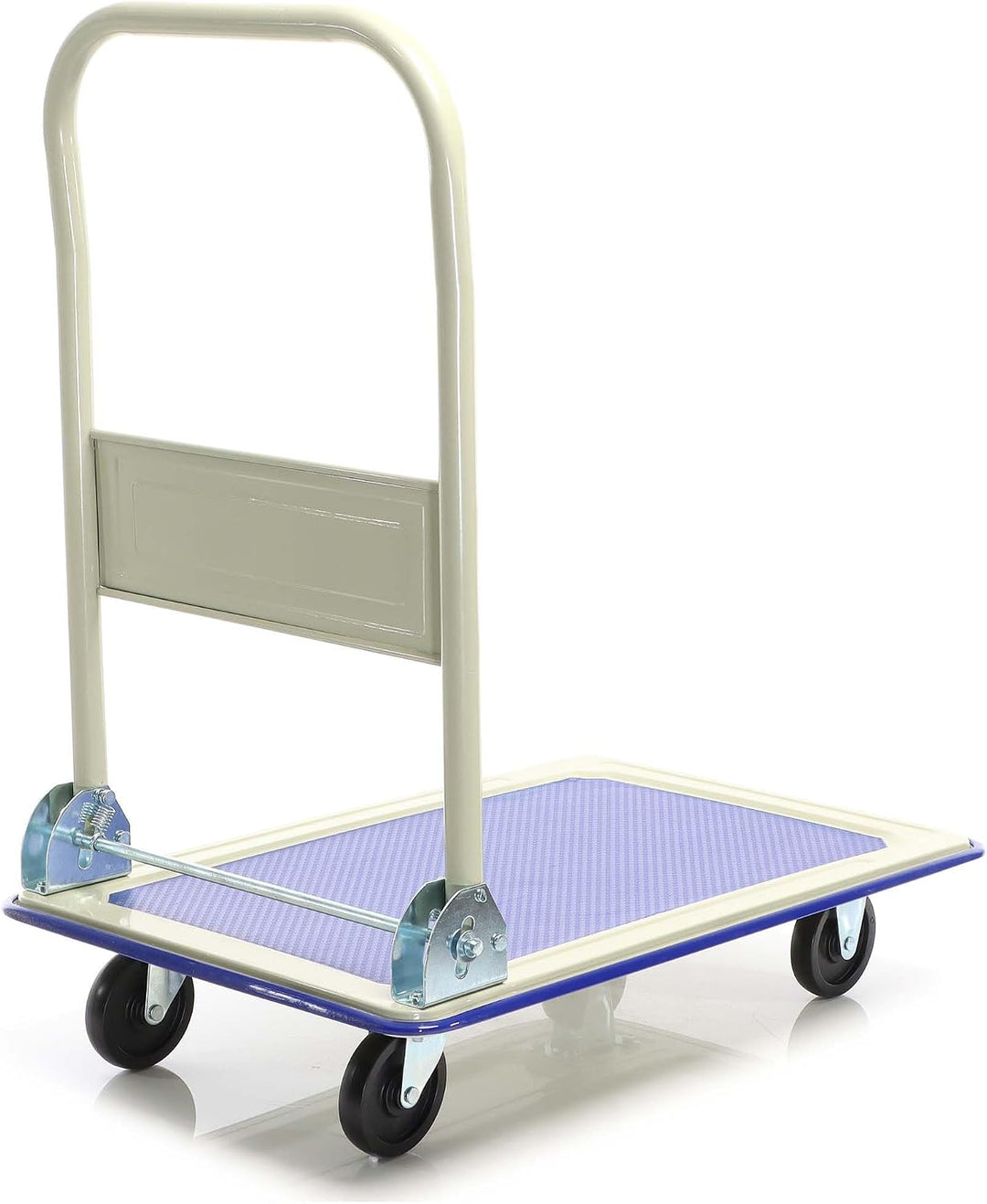 Wiltec Plattformwagen bis 150 kg 720x475x840 mm, Transportkarre klappbar mit Bügelgriff und gummibez