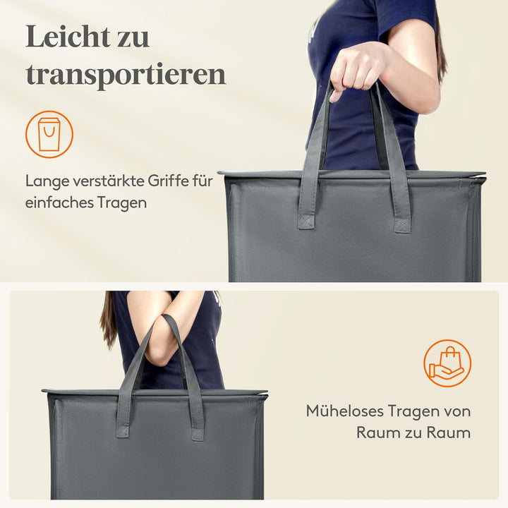 Lifewit 105L Wäschekorb mit Deckel, Wäschekorb Waschenkorbe Faltbar, Wäschesammler mit Griffen, Wäsc