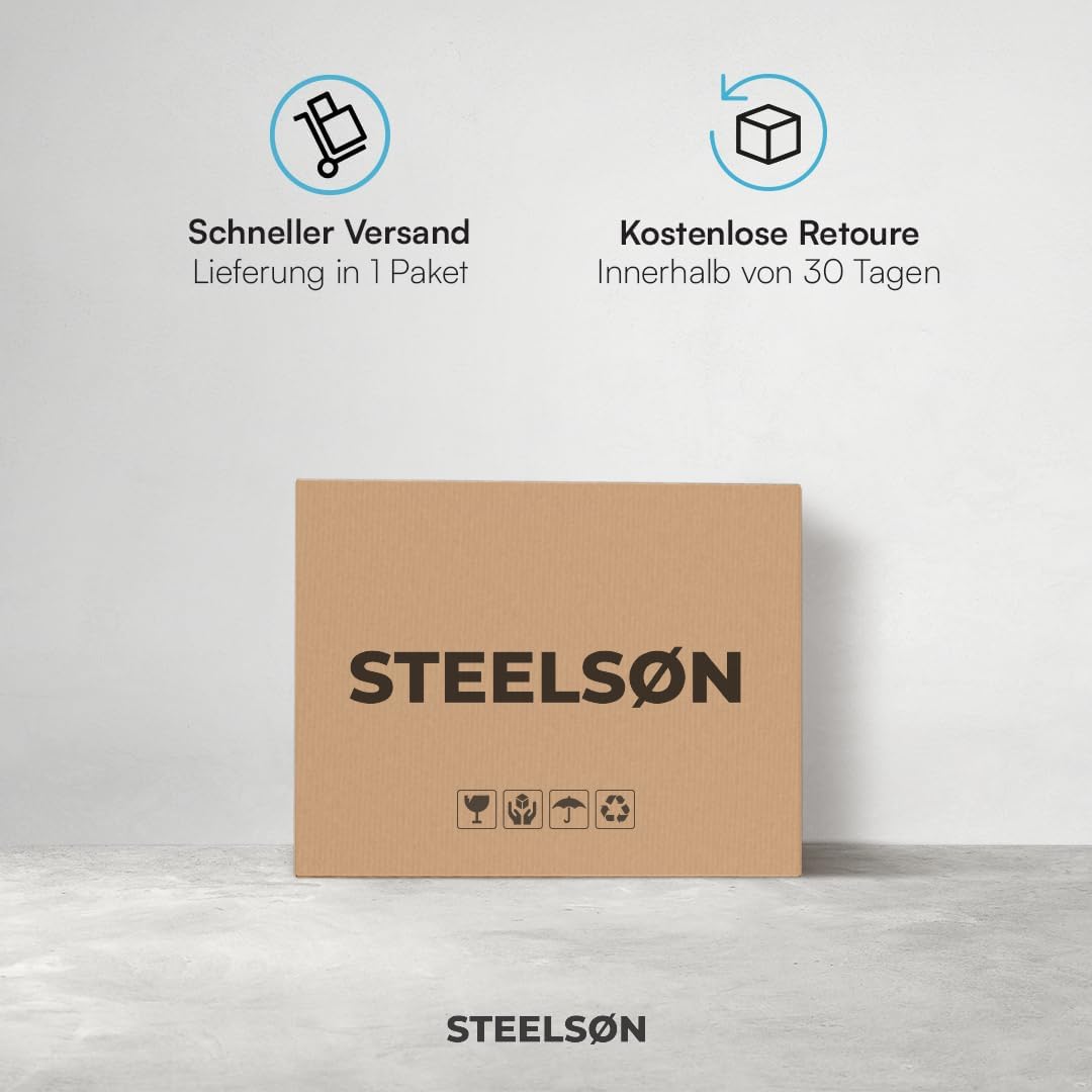 STEELSØN Drakon Mähroboter Garage aus Stahl - Mähroboterhaus mit Pultdach für Garten Witterungsbestä