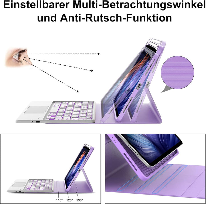 WINCHKING Tastatur Hülle für Samsung Galaxy Tab S10 FE 10.9 Zoll, Kompatibel Samsung Galaxy Tab S9 F